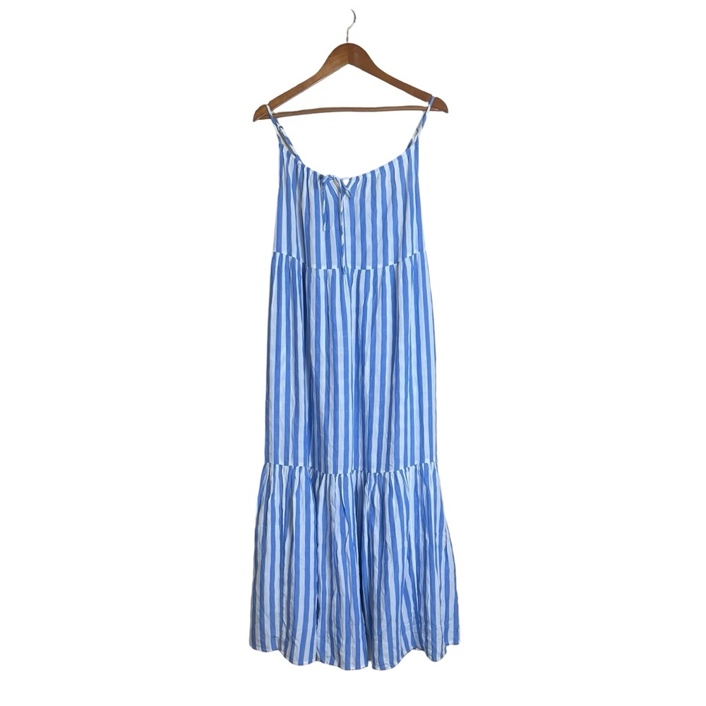 Old Navy blue & white‎ striped maxi dress. Size small